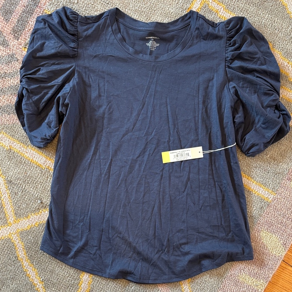 Summersalt Navy Puff Sleeve Tee
